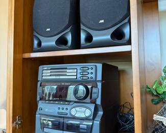 Jvc compact stereo with cd, cassette, and speakers