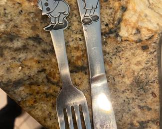 Vintage Disney fork and knife