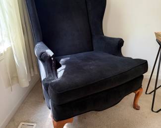 Plush Navy wingback chair