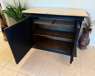 Marble top console cabinet