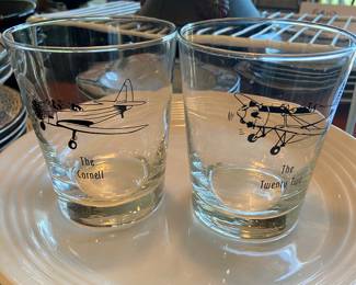 Vintage Airplane Cocktail Glasses