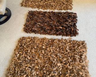 Vintage leather shag rugs