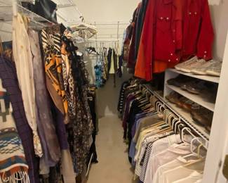 Assorted clothes, some vintage