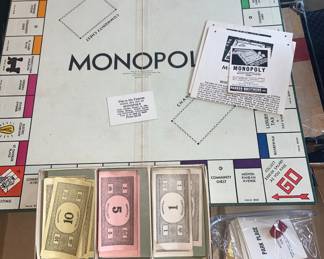 Vintage 1935 Monopoly Game, nearly complete