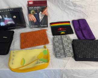 Lot Of 9 Cosmetic Bags Change Purse And Trial Size Cologne