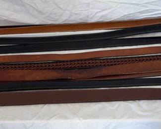 Mens Leather Belt Lot Of 10 Belts