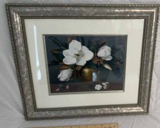 Floral Picture With Silver Frame