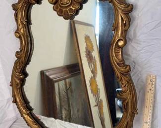 Vintage Heavy Framed Hanging Mirror