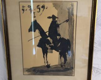 Print of Pablo Picassos iconic sketch, Don Quixote .