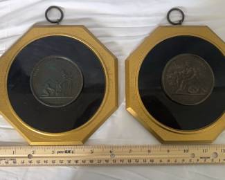 framed 19thcentury Italian Grand Tour intaglio featuring cherubs Set Of Two