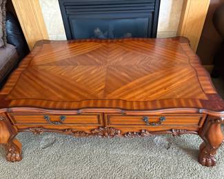 Large Ornate Inlay Coffee Table 