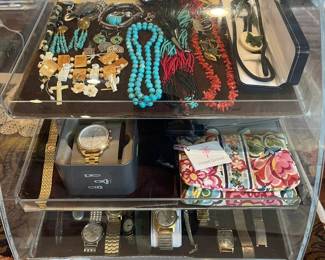 Coral, turquoise, beads, Jade, Sterling, new Fossil watches, vintage ladies and men's watches, Ivory