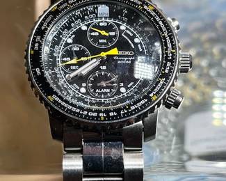 Seiko Flightmaster Watch Chronograph 200M