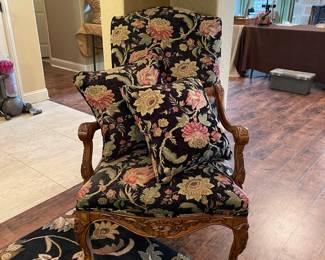 Wonderful upholstered arm chair with two matching cushions