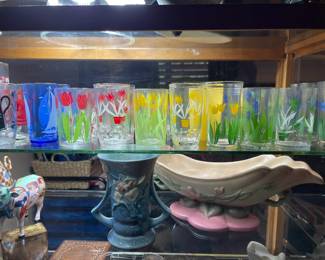 A close look at the Swanky Swig glasses, Roseville and Hull