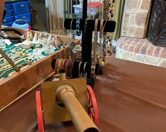 Metal canon, more vintage jewelry