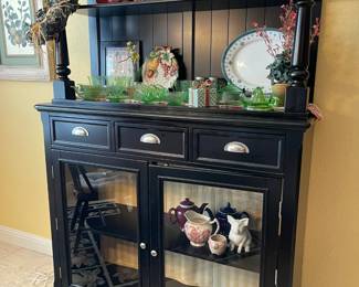 Black painted Hutch with lots of storage and display
