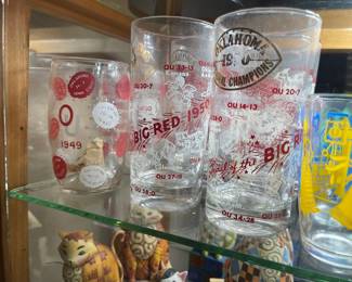 Vintage 1959 !Oklahoma National Champion glasses, my clients brother was a member of this winning team and then went on the play professional football!