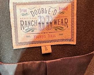 The Double D Ranch wear label on the jacket