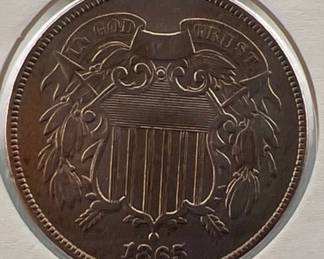 1865 USA 2 cent coin