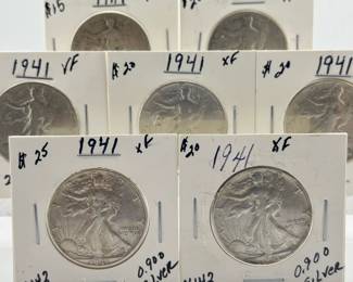 90% silver Walking Liberty coins