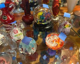 Colored Glass , Paper weights , Trinkets