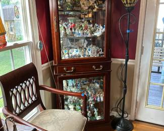 Cherry lighted Curio , Cherry chair