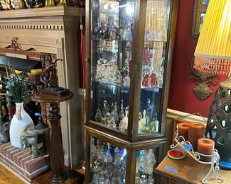 Cherry Curio Cabinet  &  100's Of Bells 