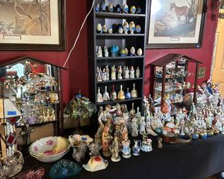 Glass , Marble Collectable eggs, Porcelain statues