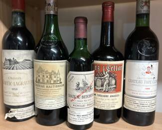 Wine bottles from the 1950s-70s