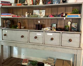 Amazing FARMHOUSE cabinet. This would be great as a hutch in a dining room. This would also be great in a boutique or an office for display, etc. Make an offer! Must sell.