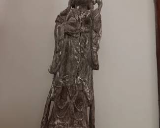 Oriental wood carved statue
