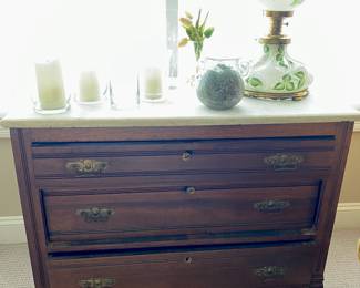Antique Chest Of Drawers w Marble Top available for pre-sell