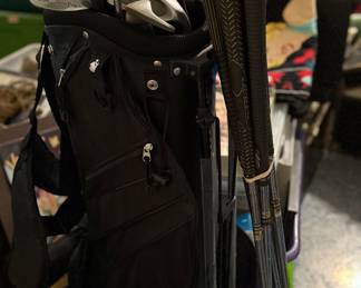 New golf bag and golf clubs for sale. Sold separately.