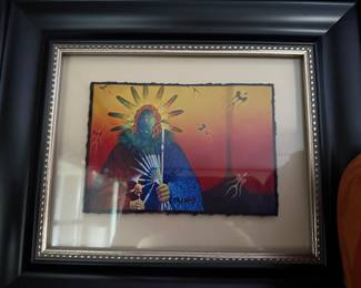 SIGNED PIECE BY NATIVE AMERICAN POINTILLISM ARTIST VIRGIL NET