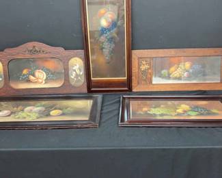 Framed Still Life Fruit By H. Lewis, Gibbs And More 