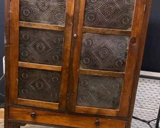 Vintage Pie Safe with 4 shelves and 1 drawer 