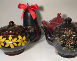 3 Tea Pitchers and 1 Decorative Container