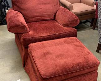 Chair With Rolling Ottaman