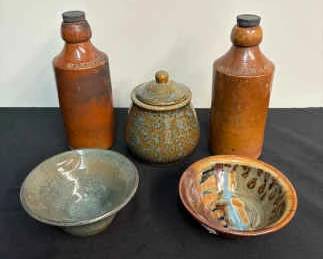Ceramic Bottles Jar And Bowls