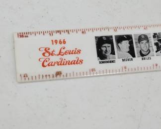 1966 St. Louis Cardinals Baseball Players Ruler