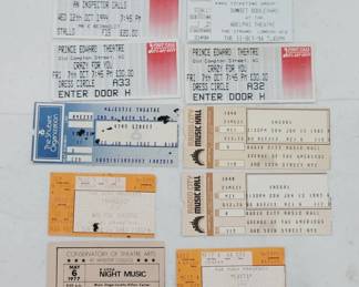 Assorted Vintage Concert/Theater Tickets