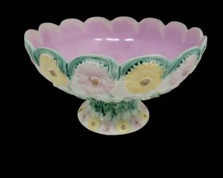 Etruscan Majolica "Daisy" Pattern Compote 19th C