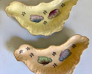 Japanese porcelain Butterfly Patterned Bone Dishes