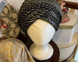 1960s Christian Dior Chapeaux Chevron Turban