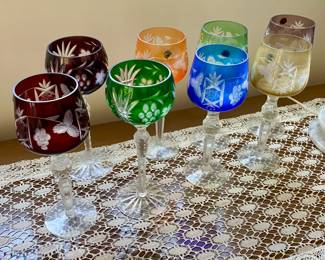 Bohemian Cut-to-Clear Wine Goblets