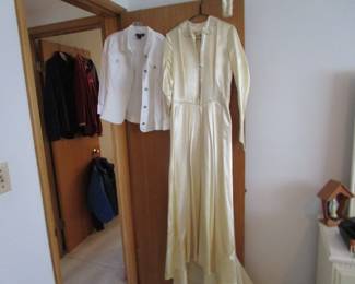Antique wedding dress made of satin, beautiful
