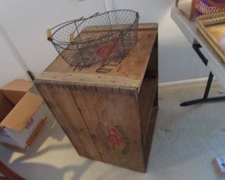 Wood boxes with advertising