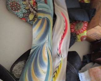Antique silk hand painted ties