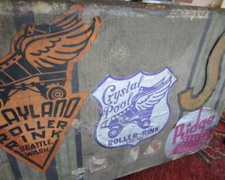 Vintage skater bag with old Seattle stickers